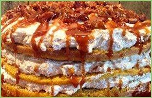Тыквенный торт с карамелью и орехами - фото шаг 7