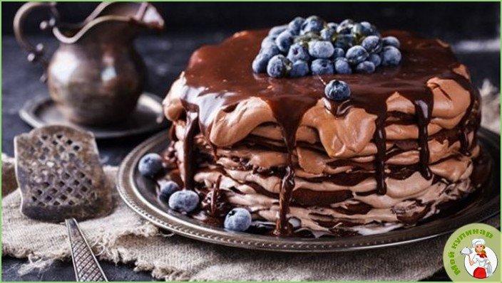 Блинный торт с шоколадной заливкой
