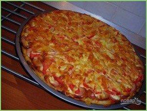 Пицца с сосисками и сыром - фото шаг 8