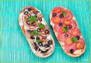 Ленивая пицца с колбасой и грибами - фото шаг 4
