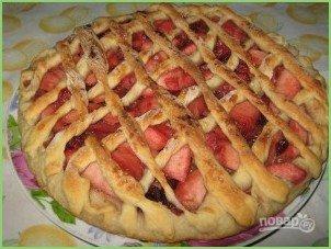 Дрожжевой пирог с ягодно-фруктовой начинкой - фото шаг 4