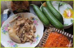 Cалат с корейской морковью и грибами - фото шаг 1