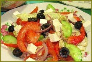 Греческий салат с пекинской капустой - фото шаг 8