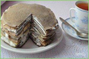 Блинный торт с творожным кремом и сгущенкой - фото шаг 4
