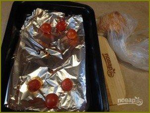 Салат с моцареллой, запеченными перцем и помидорами - фото шаг 3