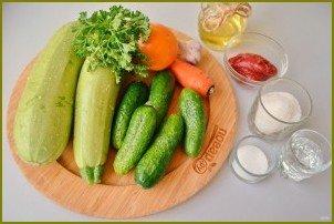 Салат из кабачков и огурцов - фото шаг 1