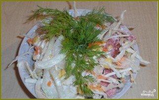 Салат из свежей капусты и копченой колбасы - фото шаг 8