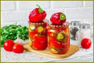 Салат из перцев, огурцов и помидоров на зиму - фото шаг 10