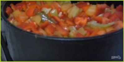 Рецепт лечо на зиму с томатной пастой - фото шаг 4