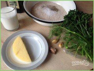 Закусочные булочки с сыром и зеленью - фото шаг 1