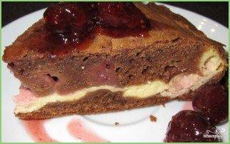 Шоколадный пирог с творогом - фото шаг 6