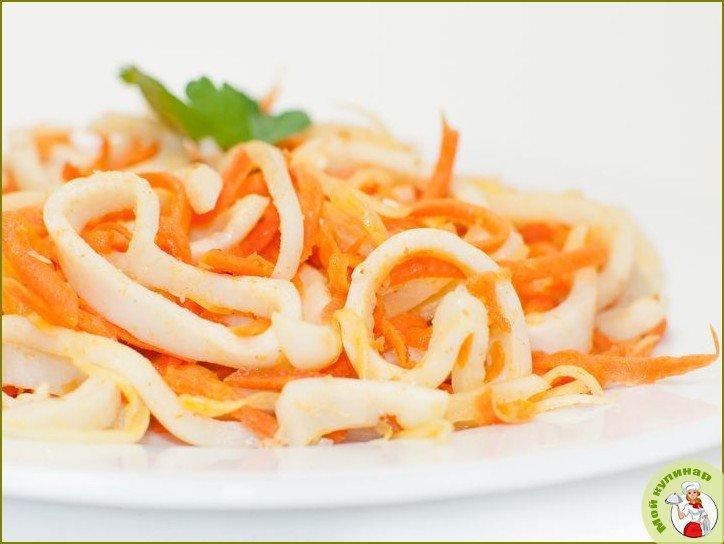 Салат из кальмаров с морковью по-корейски - фото шаг 1