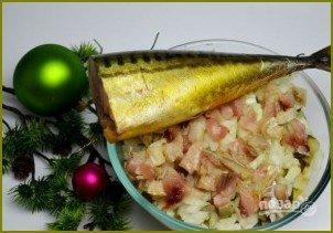 Салат с кукурузой, рисом и копченой скумбрией - фото шаг 7