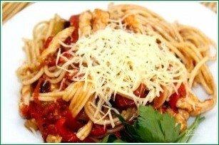 Спагетти с вялеными помидорами