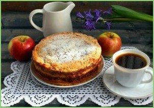 Насыпной пирог с творогом и яблоками - фото шаг 9