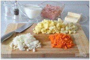 Сырный крем-суп с креветками - фото шаг 1