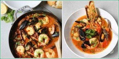 Жаркое с рыбой и морепродуктами в томатном соусе