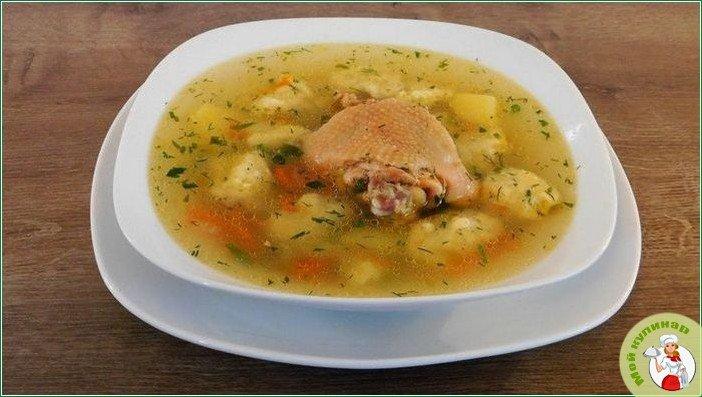 Куриный суп с галушками