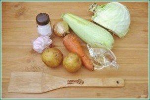 Рагу с кабачками, картофелем и капустой