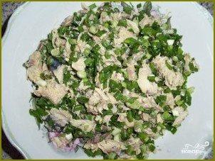 Салат из скумбрии с рисом - фото шаг 3