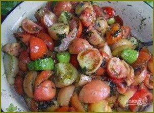 Салат на зиму из огурцов и помидоров - фото шаг 3