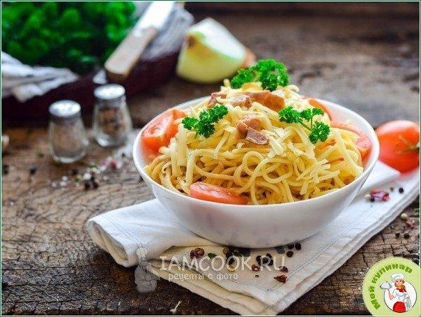 Спагетти с сыром и сливками