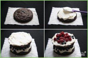 Шоколадный торт с черникой - фото шаг 7