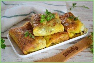 Яичные блинчики с курицей - фото шаг 13