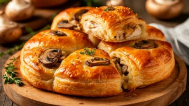 Пирожки с грибами и курицей