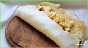 Яблочный штрудель из слоеного дрожжевого теста - фото шаг 5