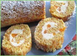 Рулет с творожным кремом - фото шаг 13