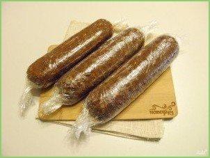 Шоколадная колбаса из печенья - фото шаг 7