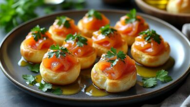 Профитроли с красной рыбой