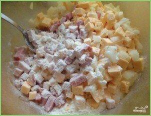 Заливной пирог с ветчиной и сыром - фото шаг 2