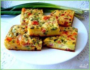 Заливной пирог с ветчиной и сыром - фото шаг 4