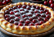 Вишнёвый пирог из творожного теста