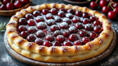 Вишнёвый пирог из творожного теста