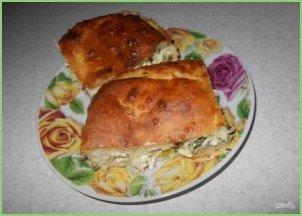 Заливной пирог с зелёным луком и яйцом - фото шаг 9