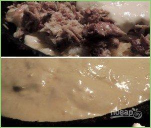 Заливной пирог с картофелем и сайрой - фото шаг 7