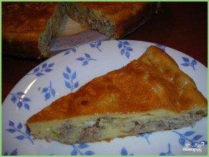 Заливной пирог с сайрой и рисом - фото шаг 8