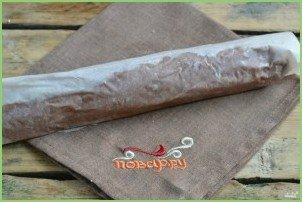 Шоколадная колбаска из печенья - фото шаг 6