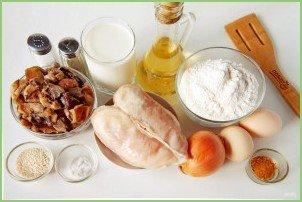 Заливной пирог с курицей и грибами - фото шаг 1