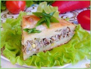 Заливной пирог с рыбой и яйцами - фото шаг 8