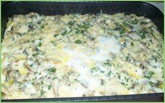 Запеканка с макаронами и грибами - фото шаг 7