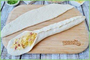 Плетеная пицца с начинкой - фото шаг 4