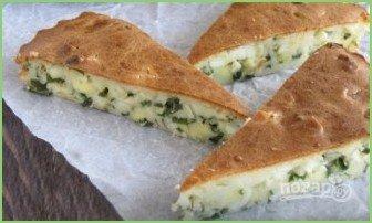 Заливной пирог с зеленым луком и яйцом - фото шаг 6